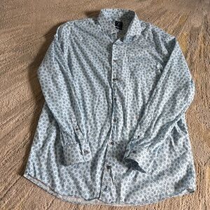 Johnnie-O Montage long sleep button front shirt Gulf Blue Top Shelf XL